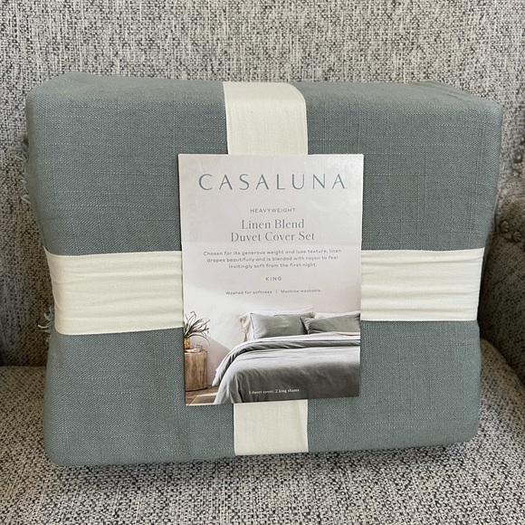 Casaluna Bedding Casaluna King Heavyweight Linen Blend Duvet Pillow